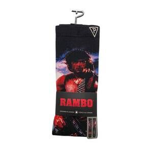 NEW PERRI’S SOCKS men's rambo first blood dye sublimation crew socks in black mu